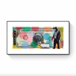 BANKSY Dollar Canvas - Hirst Dots Haring Dog
