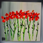 Ad Van Hassel ,met Rode Bloemen