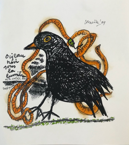 Guillaume Corneille - Oiseau noir sous la lumière et le soleil des Tropiques