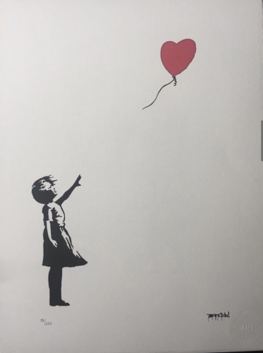 Banksy (after)  - Banksy print signée planche - Girl with balloon