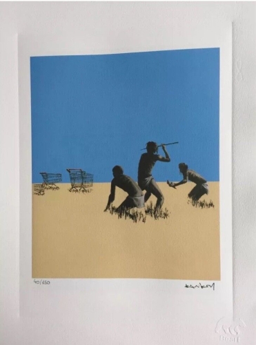 Banksy (after)  - Banksy print signée planche - Trolley hunters