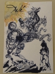 attributed, ink drawing, Quixote