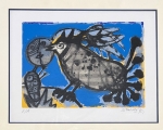 The bird with the moon on a score; framed!