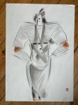 Henri Matchavariani - Hommage à Thierry Mugler - Dessin de mode - 1985