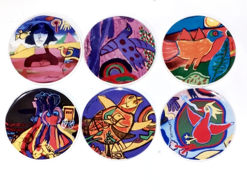 Guillaume Corneille - Corneille, six sous-verres, céramique