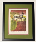 Signed; rare early lithograph, mineralogical period, 1959, framed!