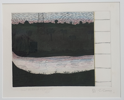 Roger Raveel - De Leie (i), UNIQUE PIECE - updated by hand.