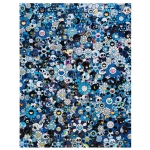 skulls and flowers BLUE
