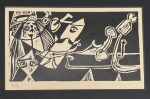 Linocut "La Belle d