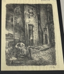 Guillaume Corneille - Petite rue dans Paris, première lithographie de Corneille, 1943