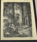 Guillaume Corneille - Petite rue dans Paris, première lithographie de Corneille, 1943