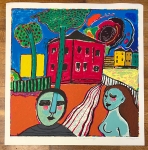 Guillaume Corneille - La maison rouge : Hommage à Edvard Munch, 2000