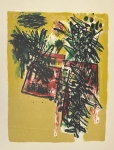 Antique lithograph - Flight of birds - 1960