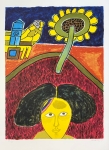Signed lithograph: The Sunflower, Tribute to Van Gogh