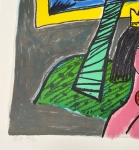 Guillaume Corneille - Signée; Lithographie La reine du monde - La pomme