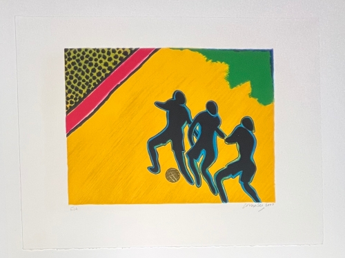 Guillaume Corneille - Les Footballeurs Le Ballon D'Or avec feuille d'Or 24 carats sur le ballon