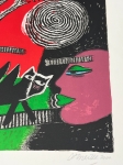 Guillaume Corneille - Signed lithograph: Memory of Cuba and the black cat